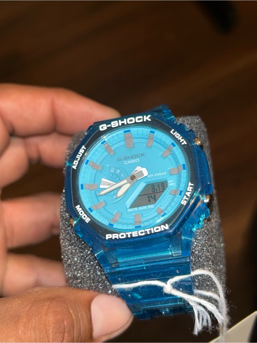 G-Shock Transparent Blue Resin Analog-Digital Watch